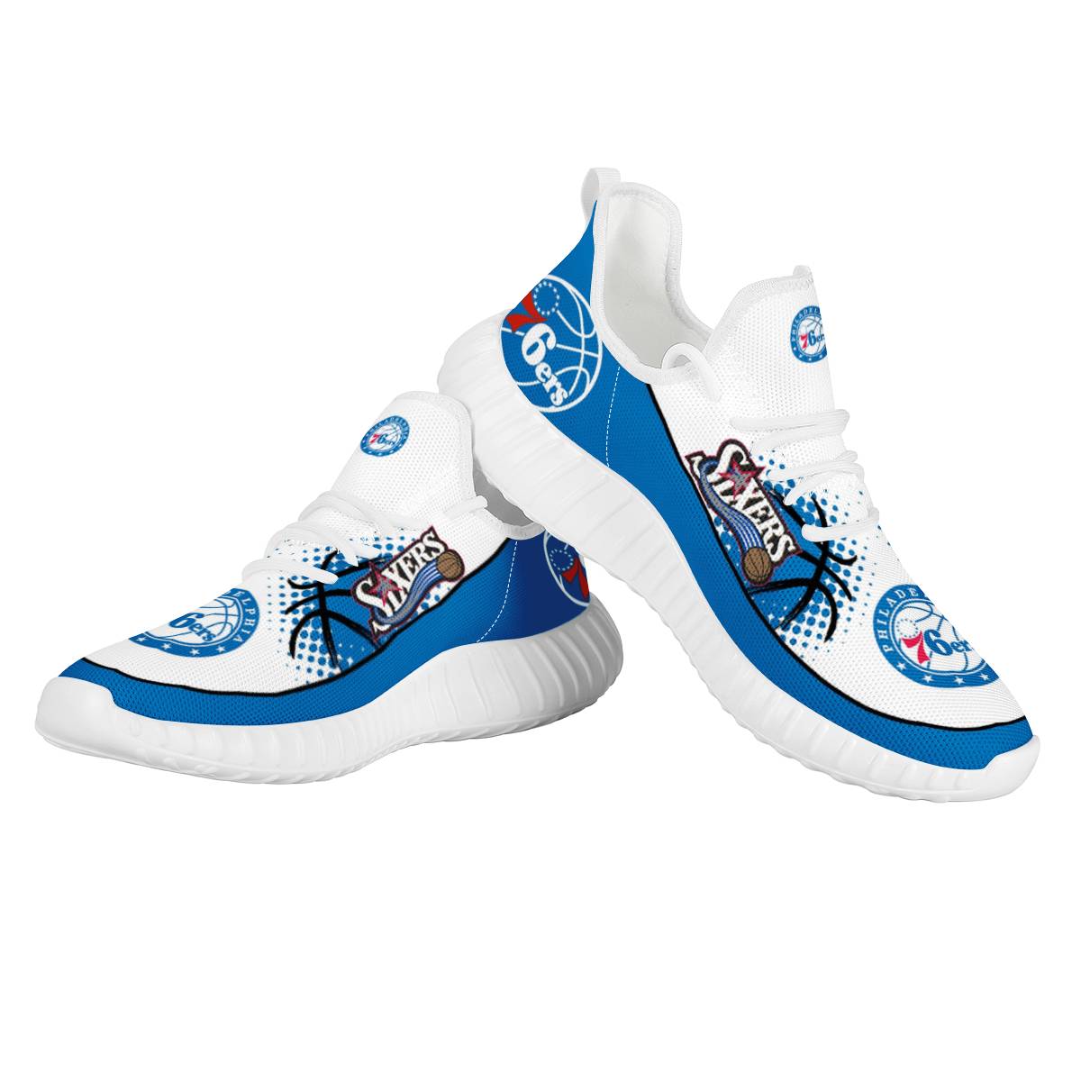 Women's Philadelphia 76ers Mesh Knit Sneakers/Shoes 001